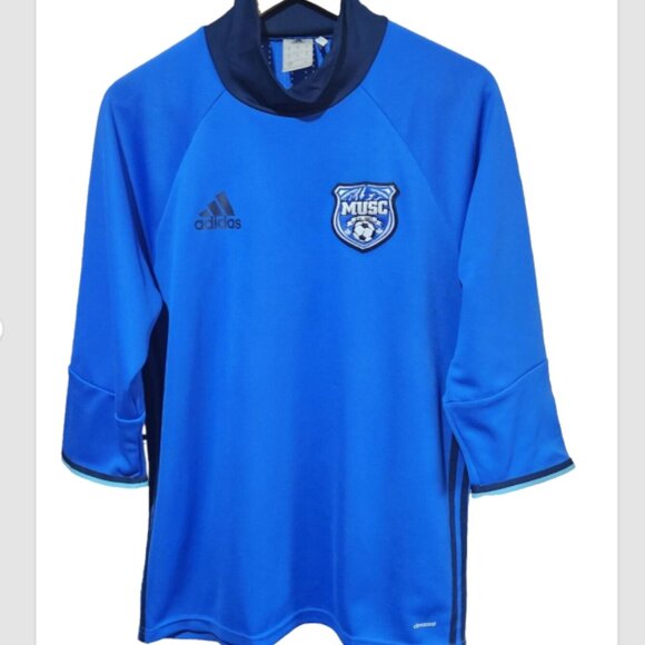 adidas Musc Soccer Jersey Pullover Top Size Med. 3/4 sleeve Vented Back - Picture 3 of 9